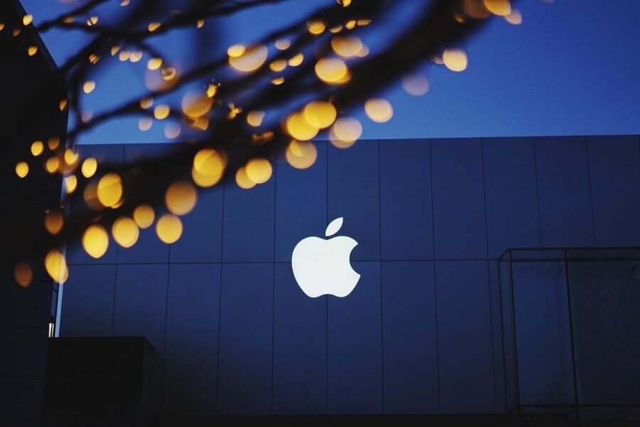 apple, bokeh, building, lights, logo, blue logo, blue building, blue apple, blue bokeh, logo, logo, logo, logo, logo