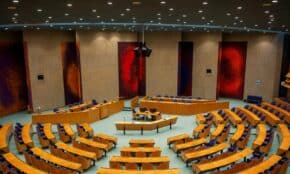 Circular seating of the Dutch Parliament in Den Haag, Nederland.
