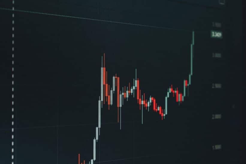 Analyzing a bullish financial chart highlighting a significant upward trend in the market.