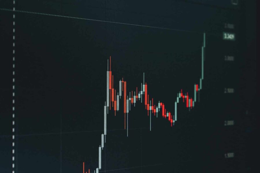 Analyzing a bullish financial chart highlighting a significant upward trend in the market.