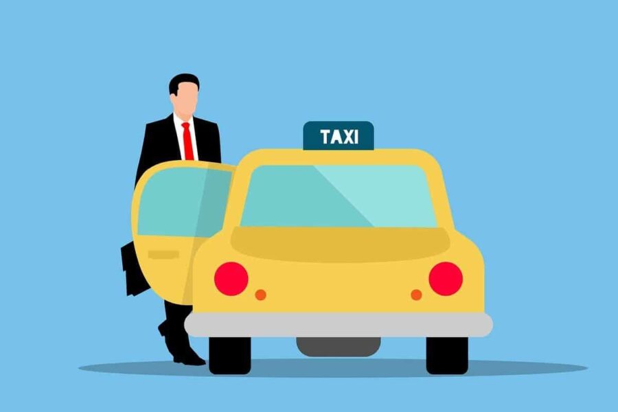 taxi, passenger, transportation, transport, car, yellow car, vehicle, cab, uber, service, ride, man, yellow, catching, guest, client, shirt, tie, sign, suit, people, public, person, delivery, taxi, taxi, taxi, taxi, taxi, uber, uber