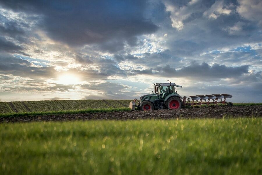 tractor, plough, agriculture, field, farm, farmland, farming, machinery, plantation, cultivation, arable land, sky, clouds, landscape, nature, mood, tractor, tractor, tractor, tractor, tractor