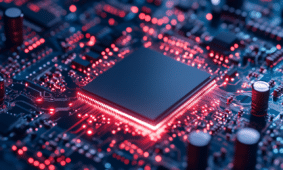 ai generated, cpu, processor, motherboard, circuits, chip, microchip, electronics, technology, computing, hardware, semiconductor, transistors, components, futuristic, glowing, integrated, system, modern, tech