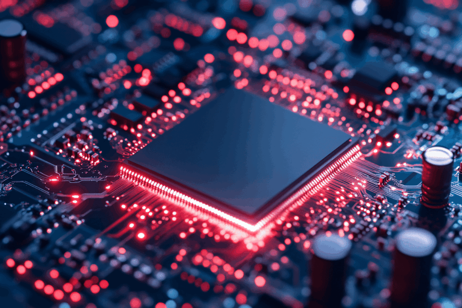 ai generated, cpu, processor, motherboard, circuits, chip, microchip, electronics, technology, computing, hardware, semiconductor, transistors, components, futuristic, glowing, integrated, system, modern, tech