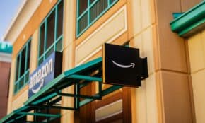 Amazon store entrance with signage