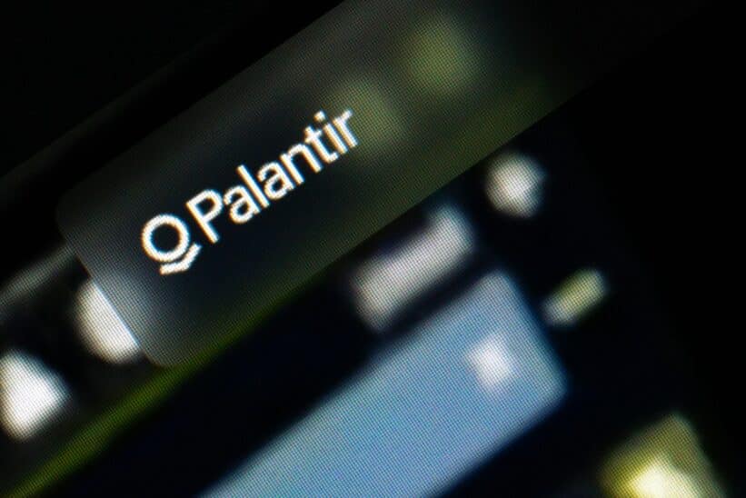 Palantir logo on a dark background