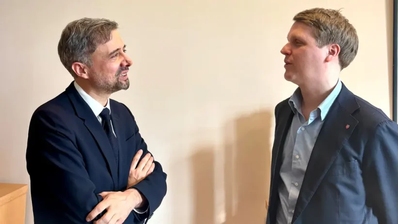 Utviklingsminister Åsmund Aukrust og IFADs president Alvaro Lario møttes i Oslo 19. mars. Foto: UD