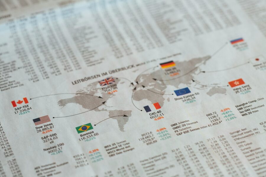 World map newspaper