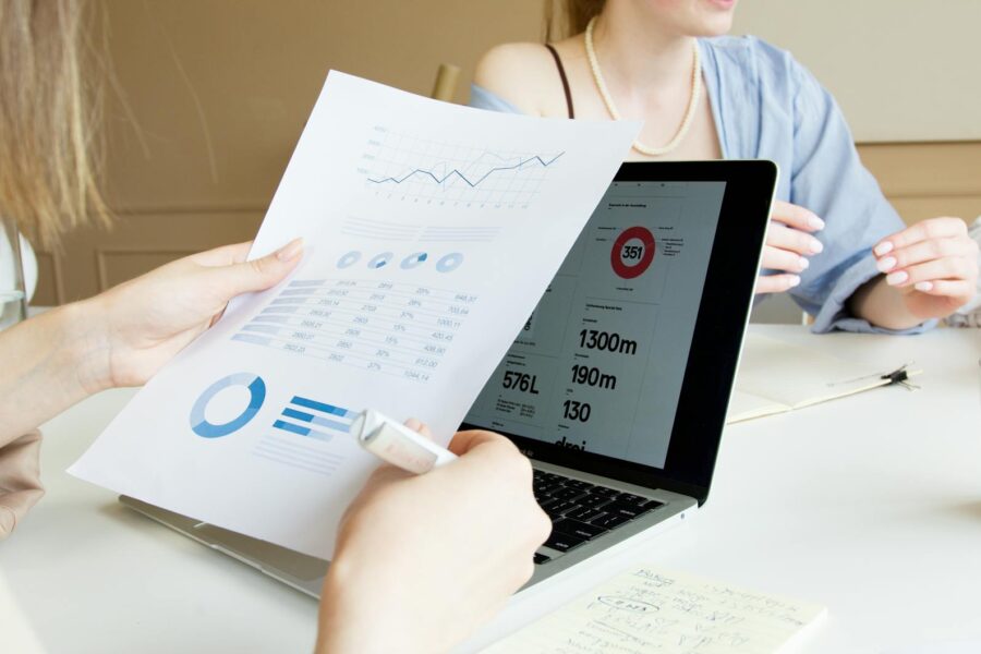 Person reviewing investment